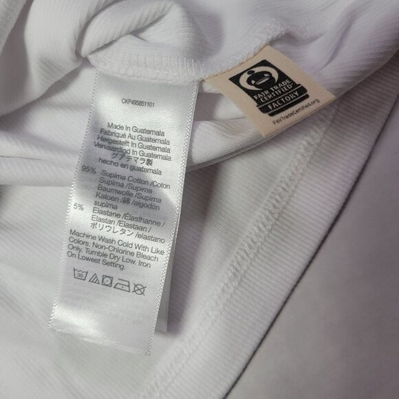 Madewell Women Cotton White Brightside High Neck Ribbed Tank Top Size S - Picture 3 of 6